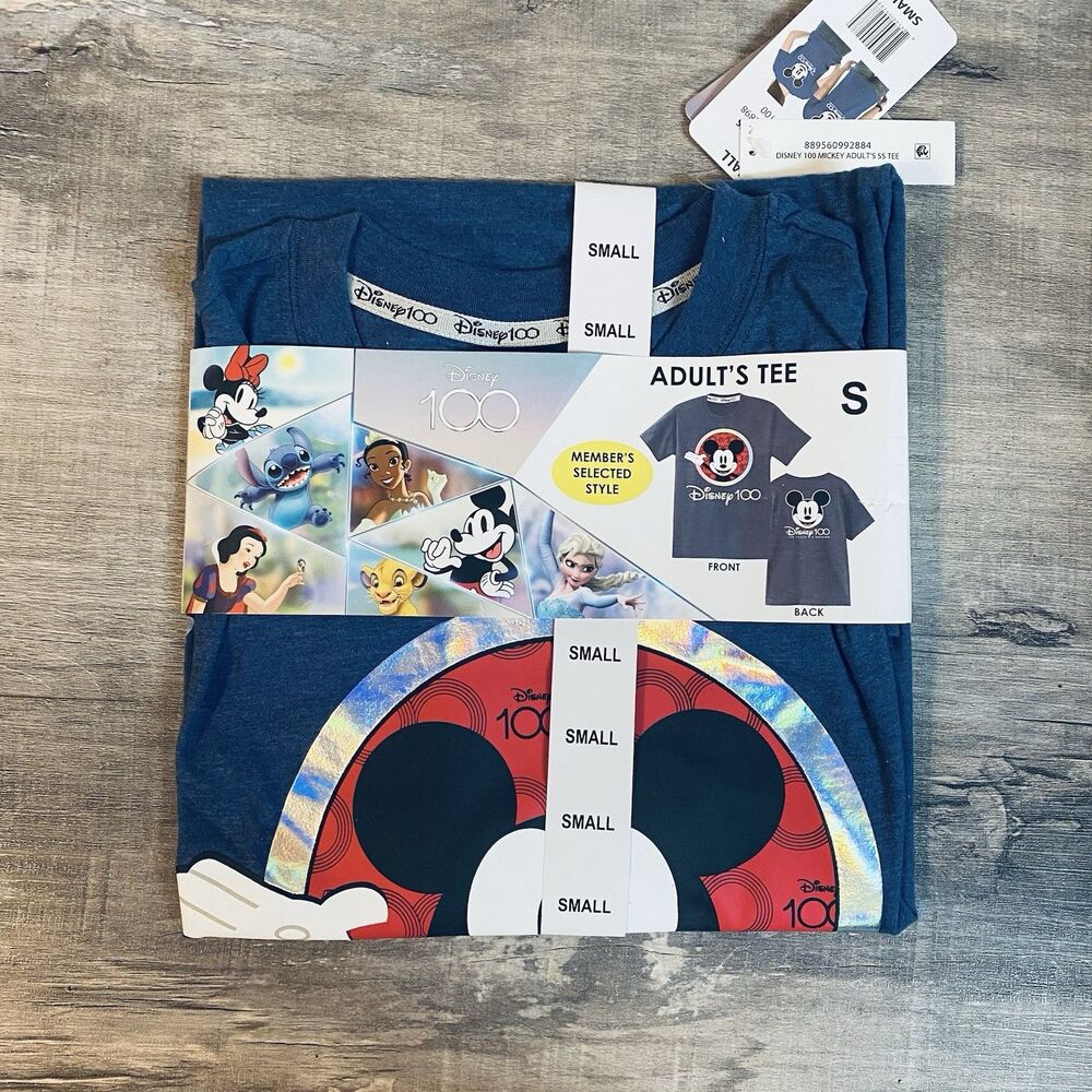 NEW Disney T-Shirt Adult Unisex Small/100th Anniversary Disney/Mickey Mouse